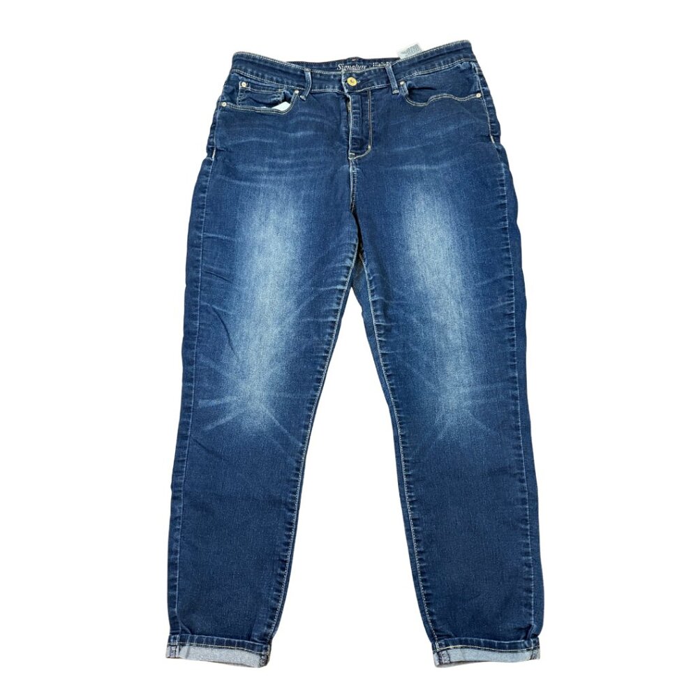 Signature Levi High Rise Skinny Jeans Dark Blue Size 12